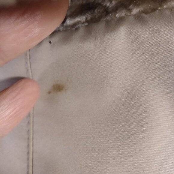 Vintage Glam Golden Champagne Faux Fur Persian Lamb Reversible Rain Jacket SzPS - Picture 11 of 13